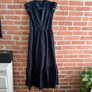 Who What Wear Black Maxi Dress with Ruffle Sleeves